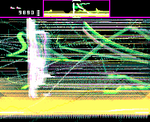 The end of a level, 30-second time lapse: Radar shows enemies converge on the player. Much shooting neccesary.